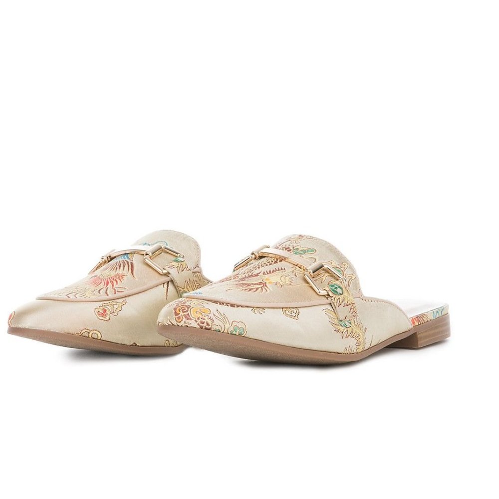 Paprika Garson Women's Casual Slip-on Patterned Mules - Beige - Size 8 & 9